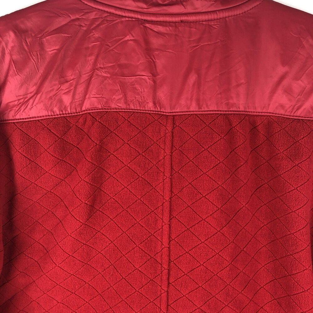 Talbots Womens Quilted Zip Up Jacket sz M Red Outdoor Comfort Fleece Causal - Picture 5 of 7